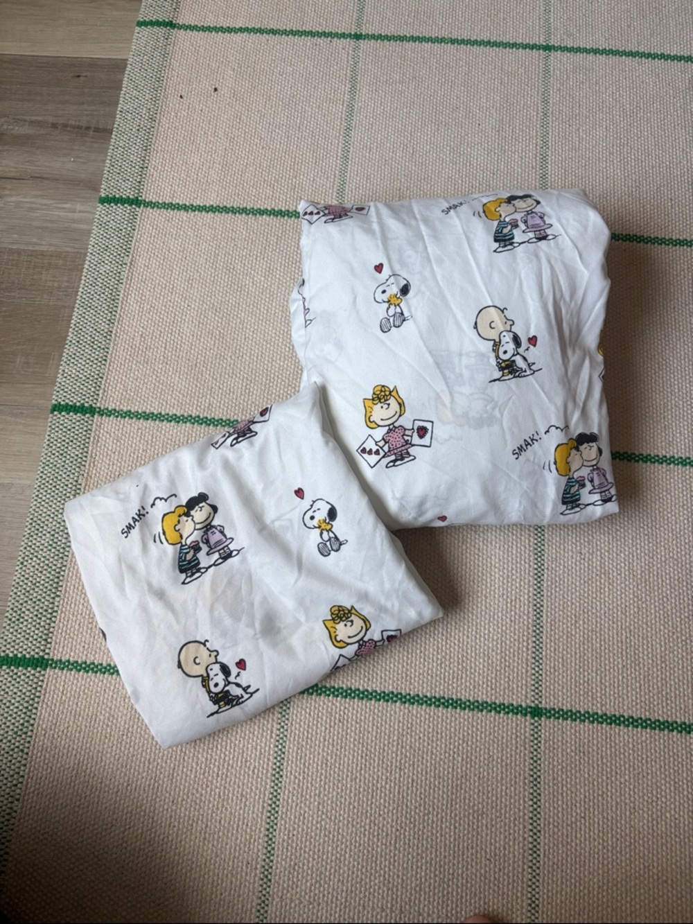 Snoopy Printed twin fitted sheet with pillowcase